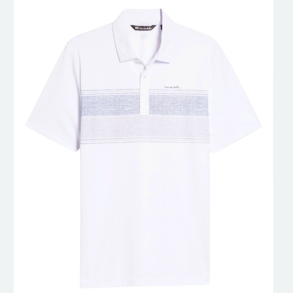 Travis Mathew Polo Shirt‎ Men's Medium Over the Fence Chest Stripe Golf Polo - Picture 13 of 14